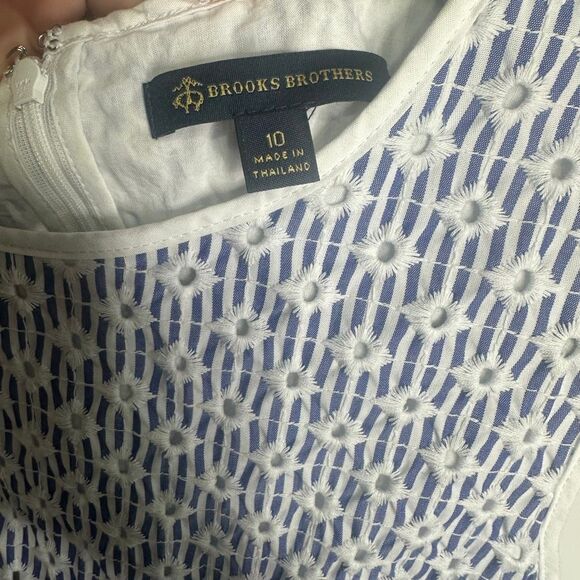 Brooks brothers Dress Size 10 Eyelet Blue white (v1) - Picture 5 of 7